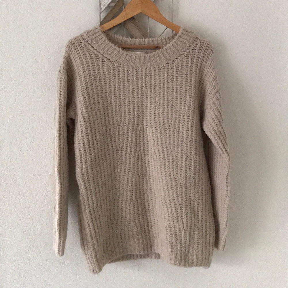 Anthropologie oversized wool blend knit sweater